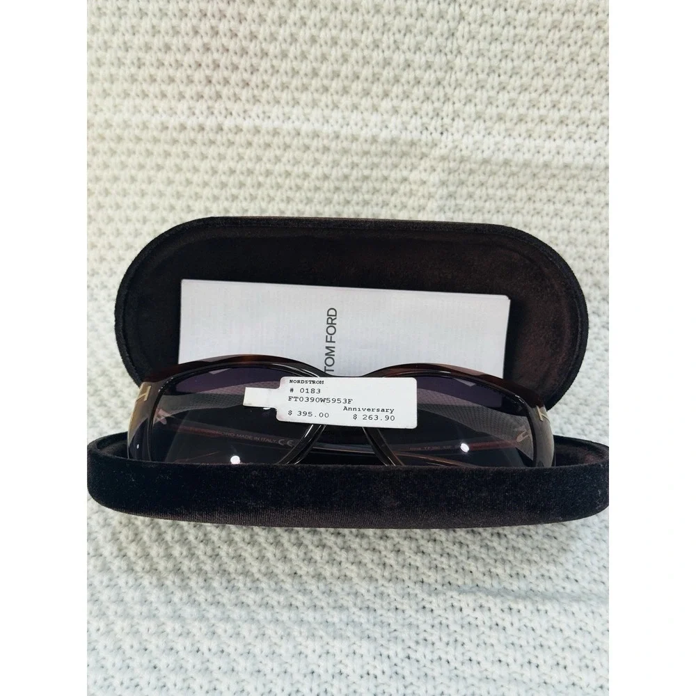 Tom Ford Irina TF390 53F Brown Tortoise Women's Gradient Sunglasses Italy